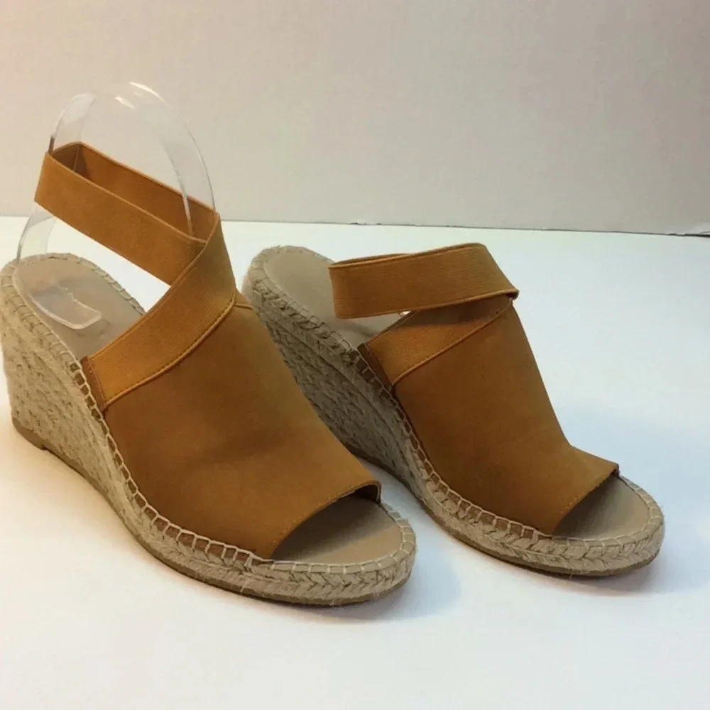 Adrienne Vittadini Rust Suede Espadrille Wedge